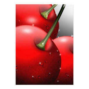 Impression Photo Cerises avec gouttes de ragoût