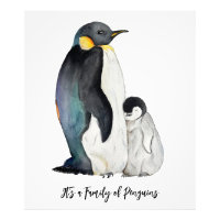 C'est une famille de pingouins en aquarelle