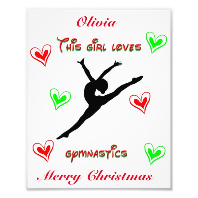 Impression Photo Cette fille aime la gymnastique Noël (Devant)