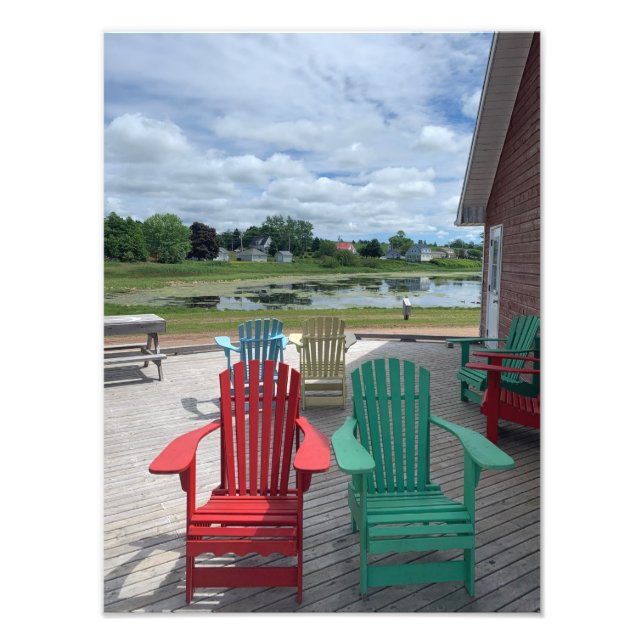 Impression Photo Chaises Adirondack Colorées (Devant)