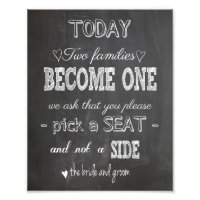 Chalkboard Mariage signer deux familles devenir un