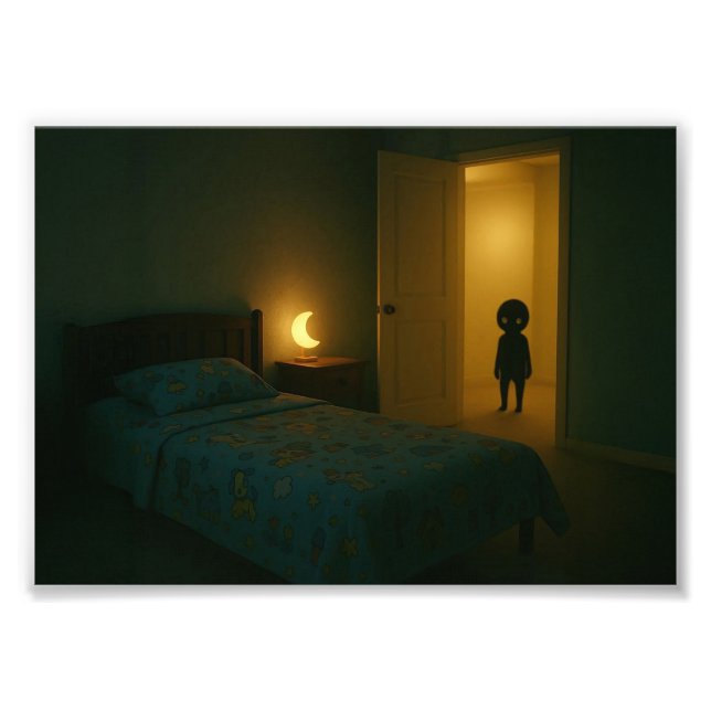 Impression Photo Chambre Dreamcore avec Entité - Espace Liminal (Devant)