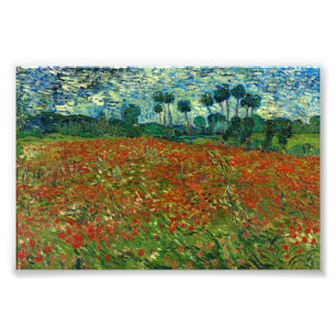 Impression Photo Champ avec des pavots par Van Gogh Art