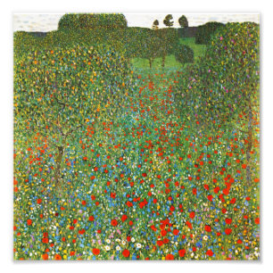 Impression Photo Champ de pavot de Gustav Klimt