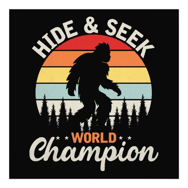 Impression Photo Champion du Monde de Cache-Cache Sasquatch (Devant)