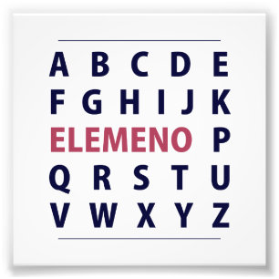 Impression Photo Chanson d'Alphapbet ELEMENO de l'anglais