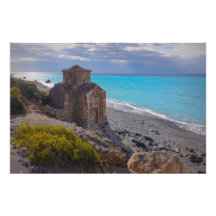Chapelle de l'ère byzantine sur une plage en Crète