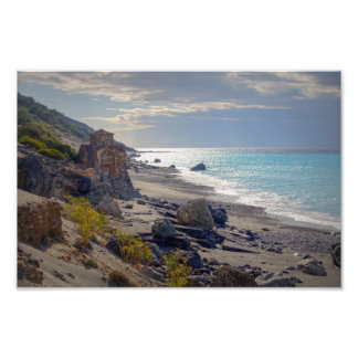 Impression Photo Chapelle sur la plage - Île de Crète, Grèce