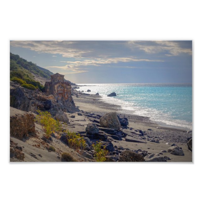 Impression Photo Chapelle sur la plage - Île de Crète, Grèce (Devant)