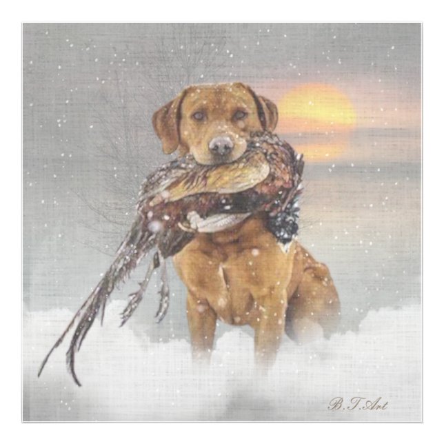 Impression Photo Chasse faisan en hiver affiche de tapisserie acryl (Devant)