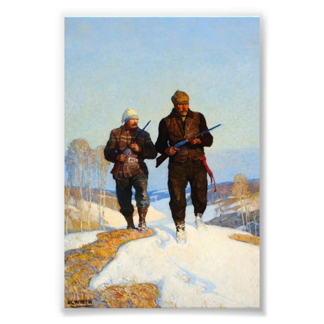 Impression Photo Chasseurs de cerfs par Newell Convers Wyeth (Devant)