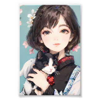 Impression Photo Chat et Anime Girl Style - Amitié fantasque