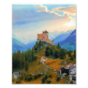 Impression Photo Château de peinture original dans le ciel, Château