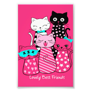 Impression Photo Chats mignons Meilleurs Amis Cadeau Funny Chat Kit