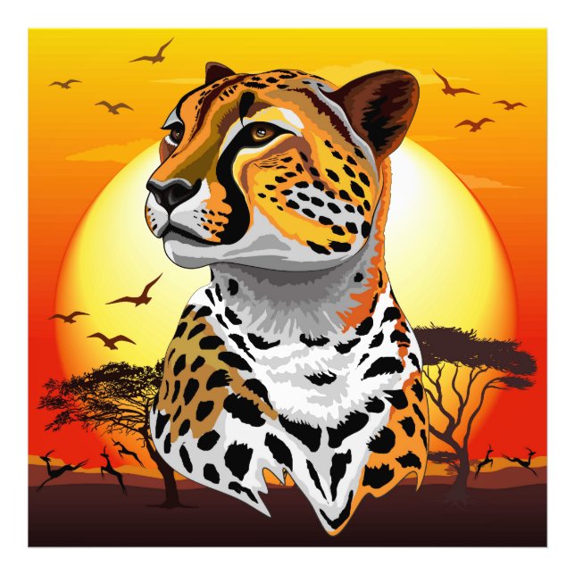Impression Photo Cheetah African Feline Wild Animal (Devant)