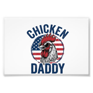 Impression Photo Chemise patriotique vintage Coq Papa Poulet Desi