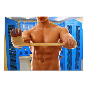 Impression Photo ChemiseSlipperyJoe homme musclé torse nu abs poitr