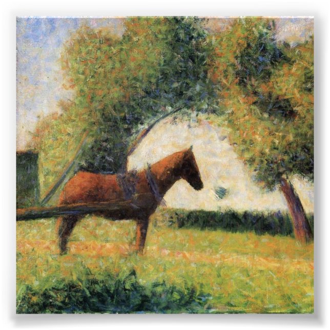 Impression Photo Cheval et Panier de Georges Seurat (Devant)