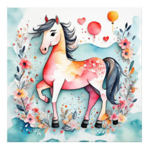 Cheval floral mignon