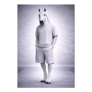 Impression Photo Cheval minimaliste en tenue moderne décontractée