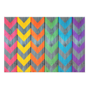 Impression Photo Chevron Motif On Wood Texture par Shirley Taylor