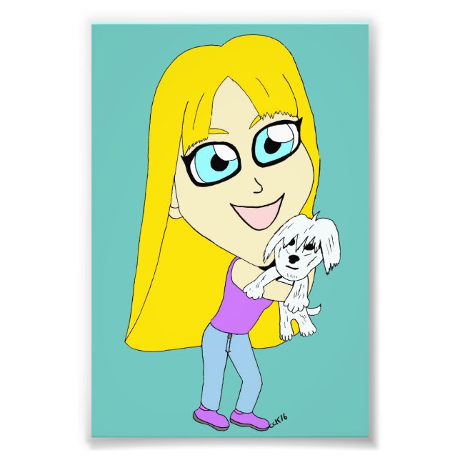 Impression Photo Chibi avec un chiot (Devant)