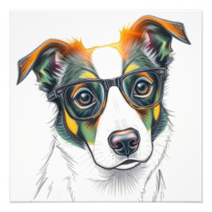 Impression Photo Chien Cool avec Lunettes de Soleil