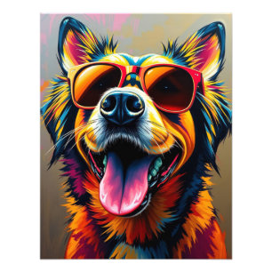 Impression Photo Chien Cool avec Lunettes de Soleil