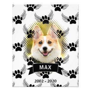Impression Photo Chien Pet Memorial Personnalisé Noir Et Blanc