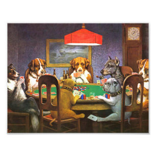 Impression Photo Chiens Jouer Poker Un Ami Dans Le Besoin