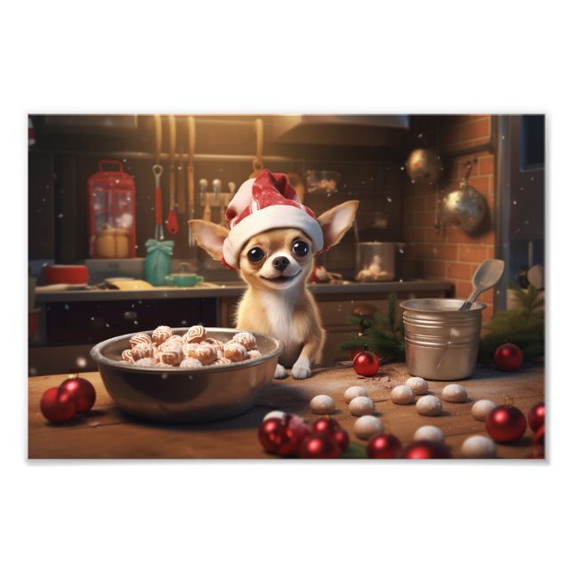 Impression Photo Chihuahua Christmas Cookies Festive Holiday (Devant)