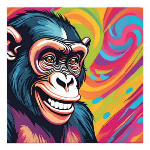 Impression Photo Chimpanzé fou mignon