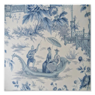 Impression Photo Chinoiserie bleu et blanc Oriental chinois