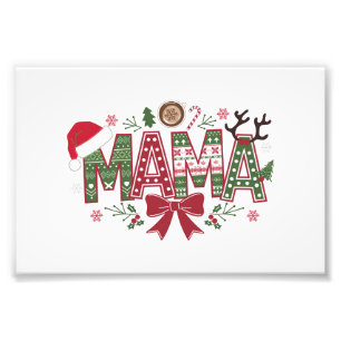 Impression Photo Christmas Mama Coquette Bow Mama Claus Tree Cake