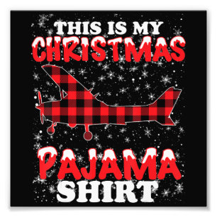 Impression Photo Christmas Pyjama Funny Aviation Airplan Cadeau