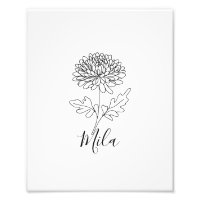 Chrysanthème de naissance personnalisé de novembre