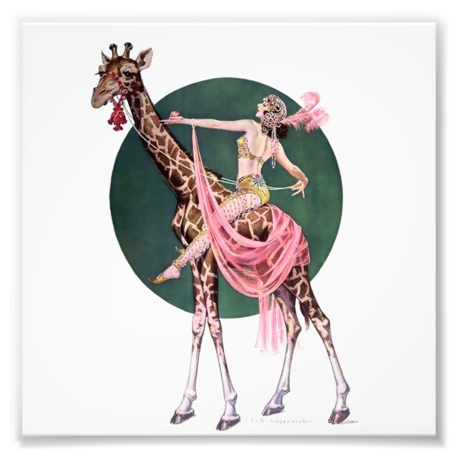 Impression Photo “Circus Giraffe Rider” by FX Leyendecker (Devant)