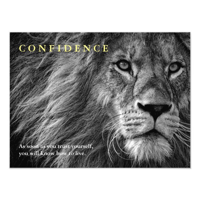 Impression Photo Citation de confiance Lion Inspiration (Devant)