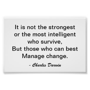 Impression Photo Citation de motivation de Charles Darwin sur la su