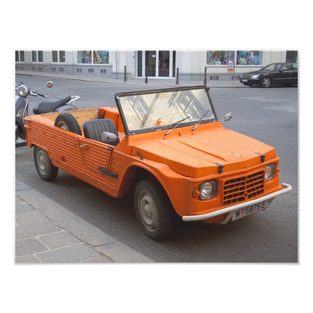 Impression Photo Citroen orange Mehari (Devant)