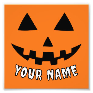 Impression Photo Citrouille orange personnalisé Halloween Votre Nom