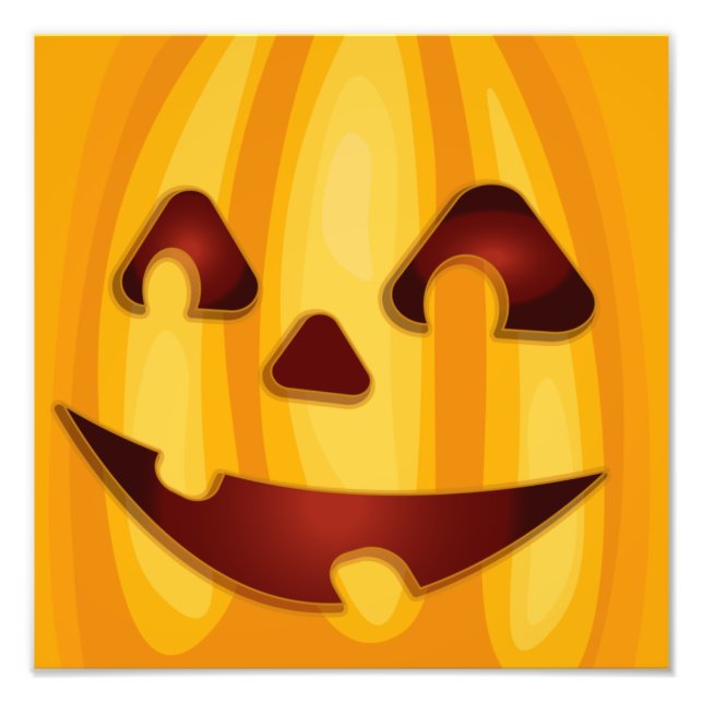 Impression Photo Citrouille sculpté souriant design Halloween (Devant)