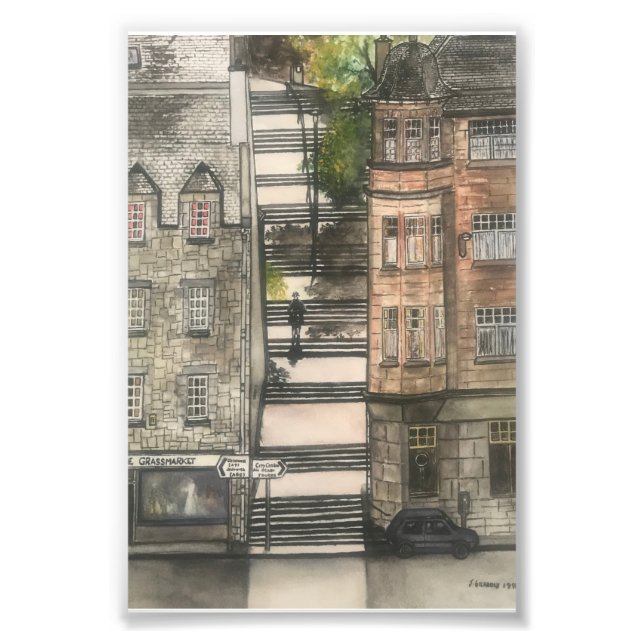Impression Photo City Scapes Grassmarket Édimbourg par John Gilholl (Devant)