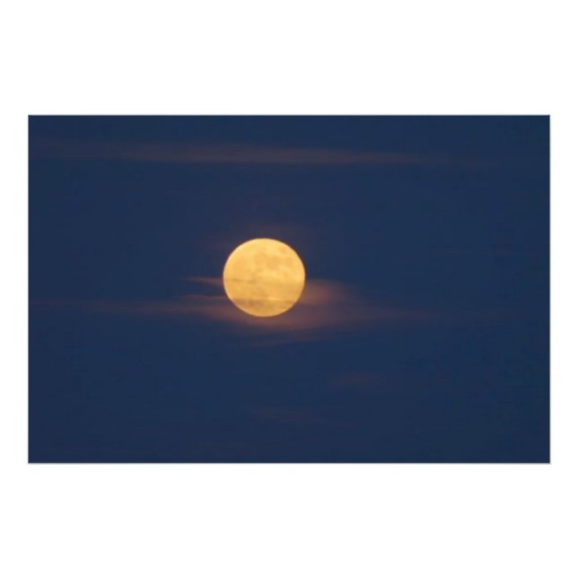 Impression Photo Clair de lune romantique Aquarelle Œuvre d'art ori (Devant)