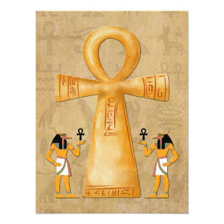 Impression Photo Clé Ankh de la vie sur hiéroglyphe