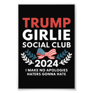 Impression Photo Club Social Coquette Trump Fille Ruban Élection 