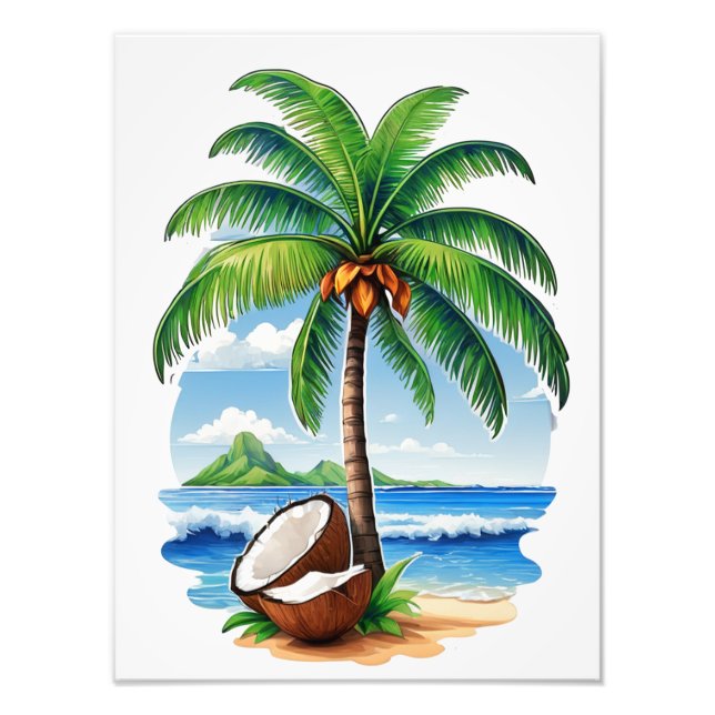 Impression Photo Coconut Tree Tropical Island (Devant)