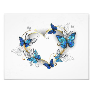 Impression Photo Coeur bijoux avec papillons Morpho