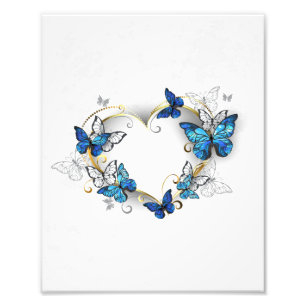 Impression Photo Coeur bijoux avec papillons Morpho