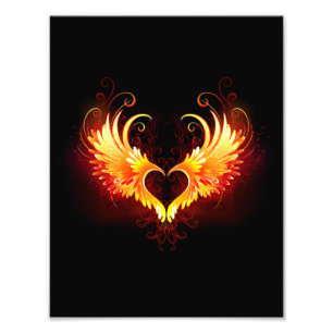 Impression Photo Cœur de feu d'ange avec des ailes